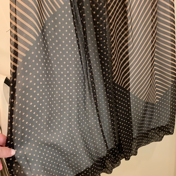 Tan/beige and black patterned ABS Collection dress - Picture 3 of 4